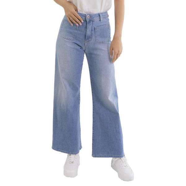 Jeans flare con vita media e tasche Please 